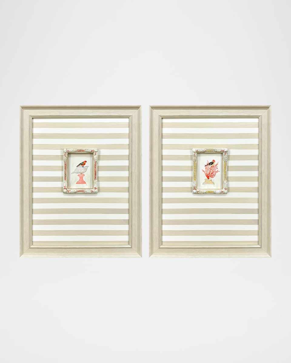 "Underwater Collage II" Multi-Media Wall Art, Set of 2
